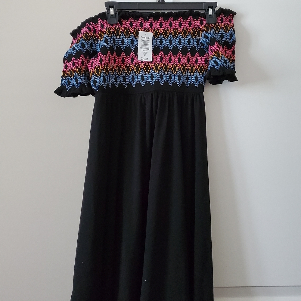 NWT Torrid off shoulder mini dress